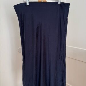 Quince Navy 100% Silk Midi Skirt